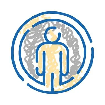 Person icon with inner thoughts and consciousness concept Stock Illustration