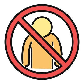 Person icon inside red forbidden restriction sign Stock Illustration
