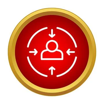 Person icon inside a target symbol representing audience focus Stock Illustration
