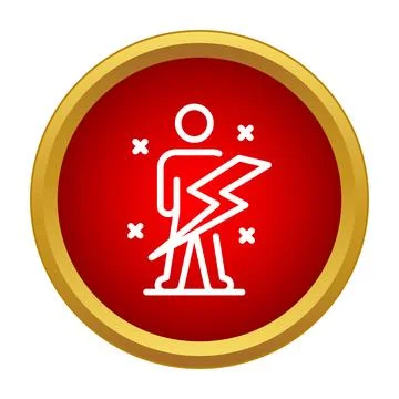 Person icon with lightning bolt representing power strength Stock Illustration
