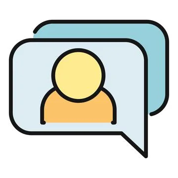 Person icon in message speech bubble dialog Stock Illustration