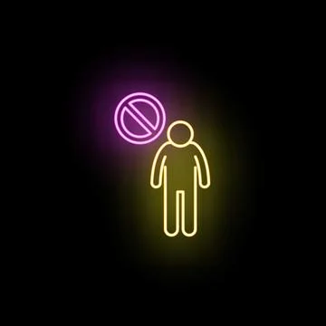 Person icon with no entry restricted sign concept Stock Illustration