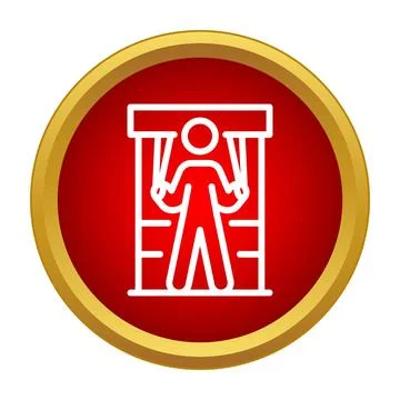 Person icon operating a horizontal bar pull up machine Ilustración de archivo