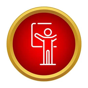 Person icon presenting information in a workshop setting Stock Illustration
