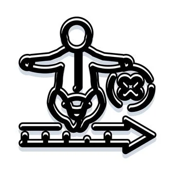 Person icon progressing on career path development 库存插图