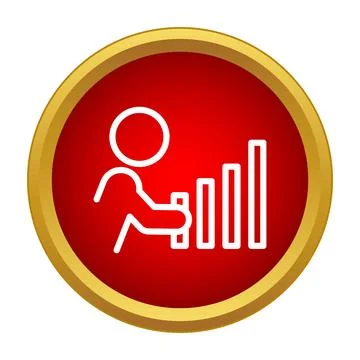 Person icon pushing up bar chart for growth Stock Illustration