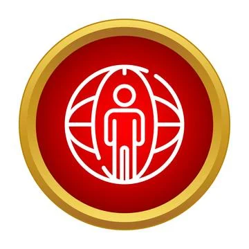 Person icon representing global connectivity and network Stock Illustration