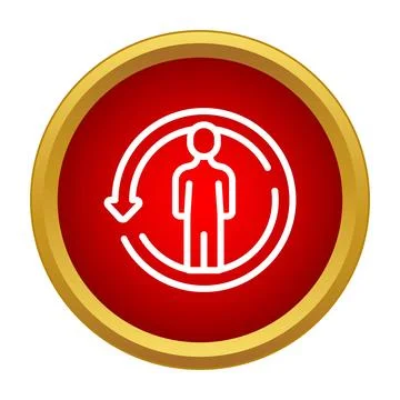 Person icon with rotating arrows indicating human cycle Stock Illustration