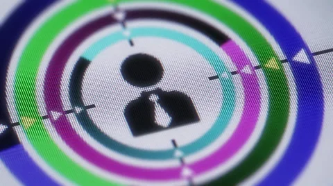 Person icon on the screen. Looping. Video stock 42450388