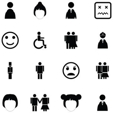 Person icon set Stock Illustration