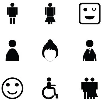 Person icon set Stock Illustration