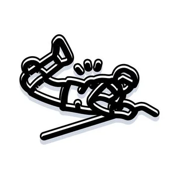 Person icon skydiving freefall extreme sport activity 库存插图