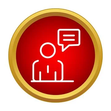 Person icon speaking in speech bubble communication Stock Illustration
