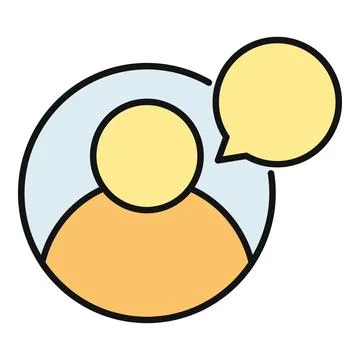 Person icon with speech bubble representing communication Stock Illustration