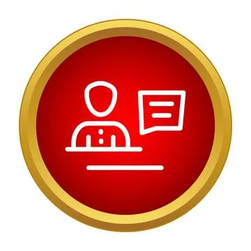 Person icon with speech bubble representing communication Stock Illustration