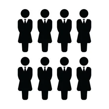 Person icon vector female group of people symbol avatar for business management Stock Illustration