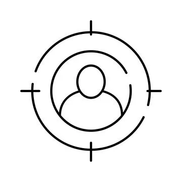 Person icon within a target aiming graphic イラスト素材