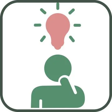 Person with idea light bulb icon symbol Stock Illustration