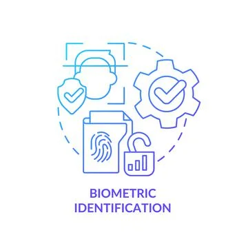 Person identity validation blue gradient concept icon Stock Illustration