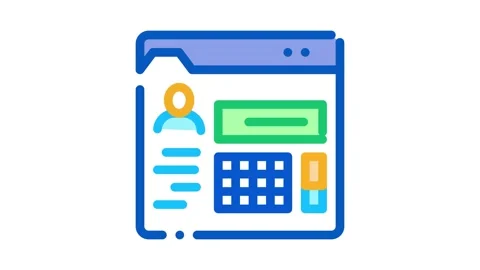 Person information folder Icon Animation Stock Footage 145281832