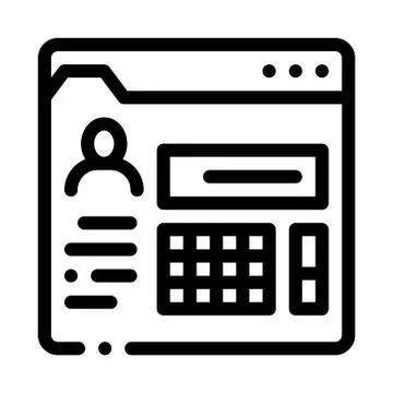 Person information folder icon vector outline illustration Stock Illustration