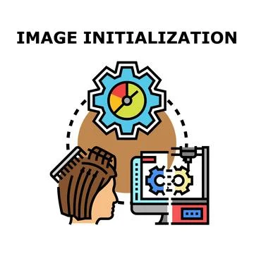 Person initializing digital creation process using technology Stock Illustration