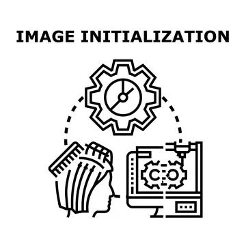 Person initializing digital creation process using technology Stock Illustration
