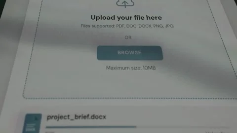 Person initiate the process of a file upload Stock Footage 333834188