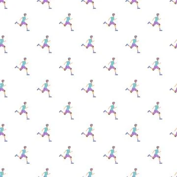 Person inline skating seamless pattern white background Stock Illustration