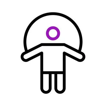 Person inside a circle, concept of self awareness, mindfulness, and persona.. Stock Illustration