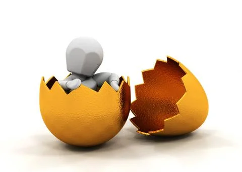 Person inside Easter egg Stock Illustration