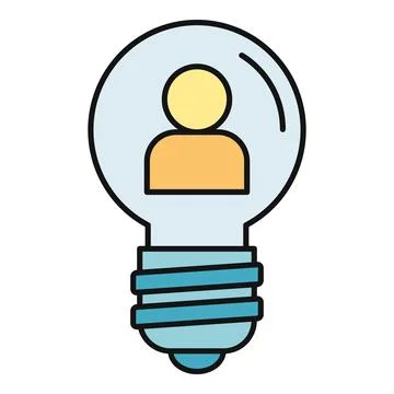 Person inside light bulb representing creative idea 스톡 일러스트