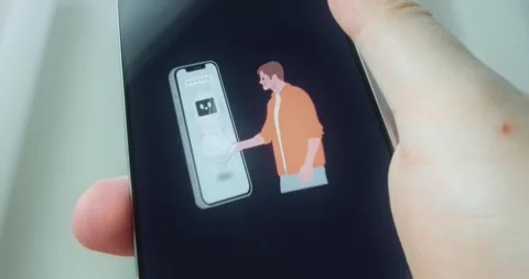 Person interacting with AI on smart device, presentation Stock Footage 313443081