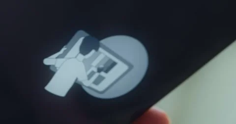 Person interacting with a digital interface using a stylus, presentation Stock Footage 313440096