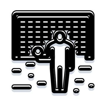 Person interacting with digital keyboard technology concept Stockillustratie