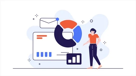 A person interacting with graphs charts and data analytics elements  Stock Footage 292951421