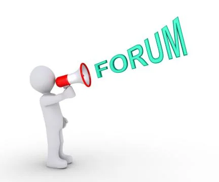 Person inviting to forum Stock Illustration