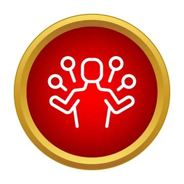 Person juggling multiple tasks and responsibilities concept Stock Illustration