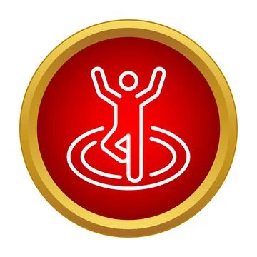 Person jumping bouncing on a trampoline icon Stock Illustration
