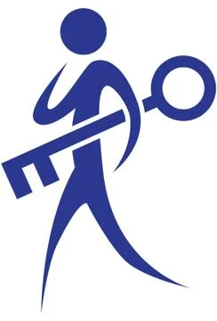 Person with key Stock Illustration