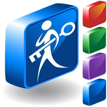 Person with key Stock Illustration