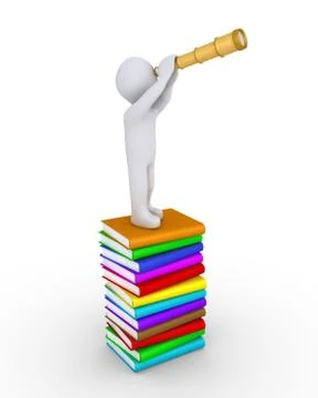 Person with knowledge changes perspective Stock Illustration