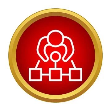 Person leading an organizational structure process icon Stock Illustration