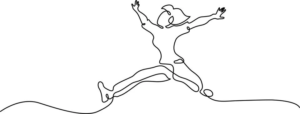 Person leaping with joy Vector Illustrazione stock