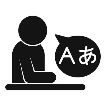 Person learning foreign language with speech bubble icon Stock Illustration