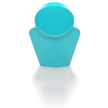 Person in light blue, 3D rendered Stock Illustration