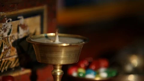 The person lighting the candle Stock Footage 128029431