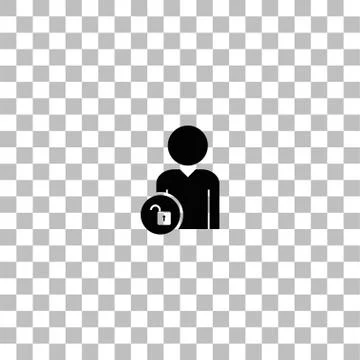 Person lock icon flat Stock Illustration