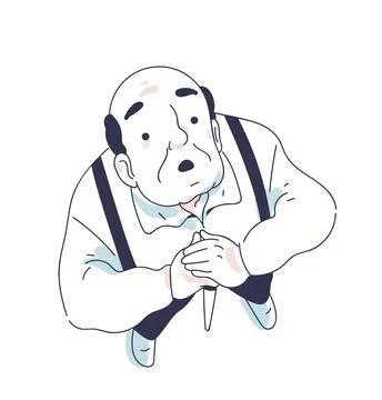 Person looking up doodle style vector Stock Illustration