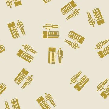 Person looking empty refrigerator glyph seamless pattern Stockillustratie
